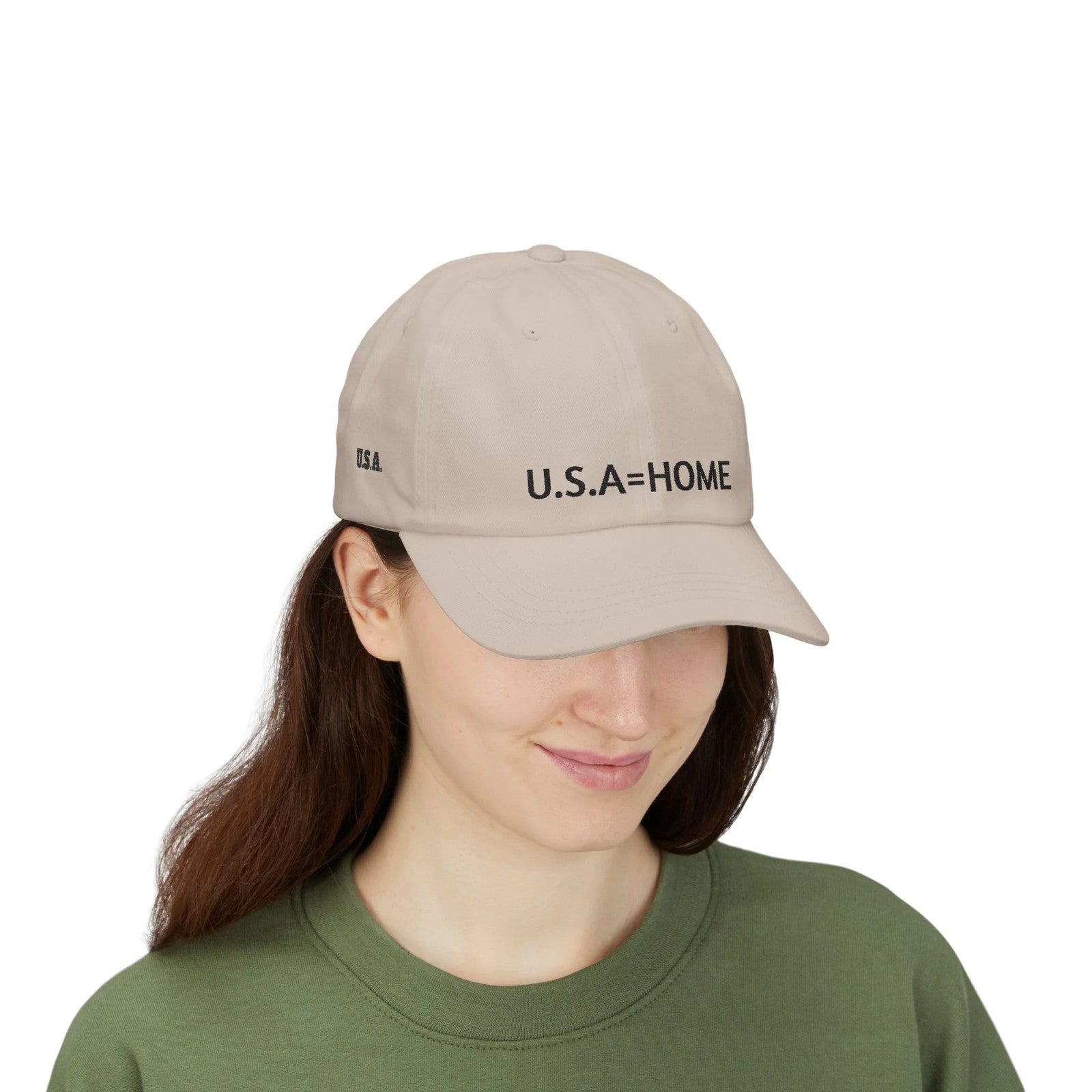 U.S.A=HOME Cap | Embroidered Unisex Hat, Patriotic Baseball Cap