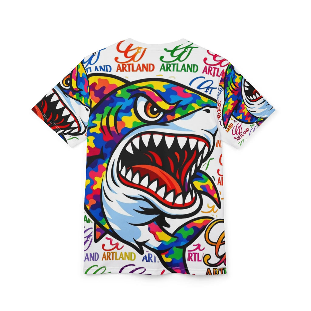 Colorful Designer High Fashion Shark GT Face Tee Cut & Sew Shirt by GT Artland