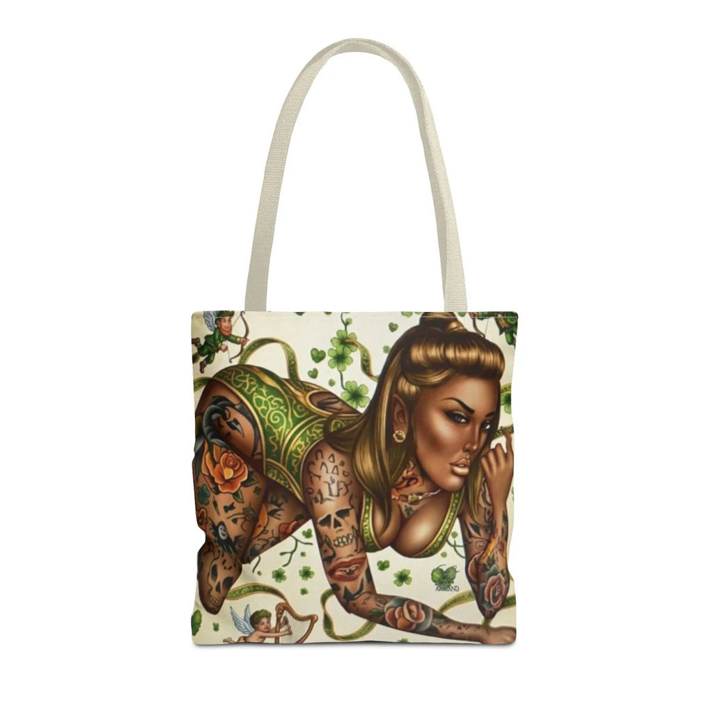 Ebony St Patrick Theme Tattoo Hot Sexy Vixen Designer Tote Bag by GT Artland