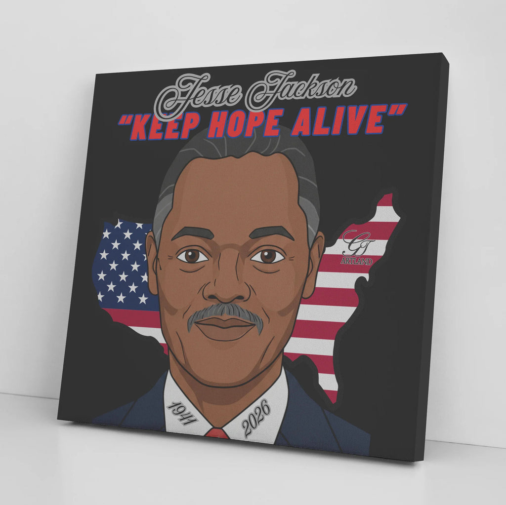 "Keep Hope Alive" Jesse Jackson Urban USA Toon 1941-2026 Limited Edition Canvas