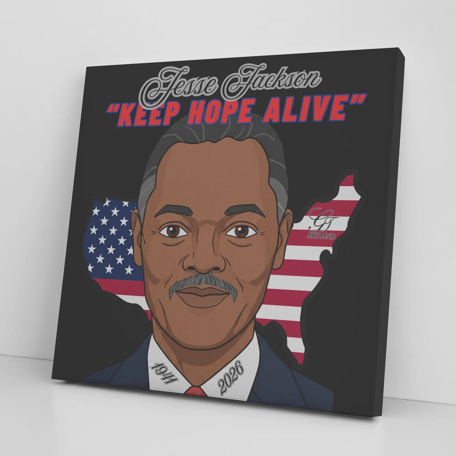 "Keep Hope Alive" Jesse Jackson Urban USA Toon 1941-2026 Limited Edition Canvas