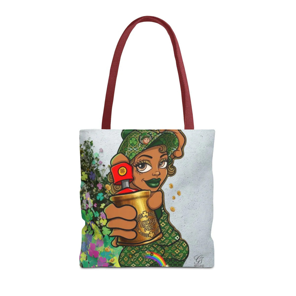 "Lucky Art" Spray Can Ebony Girl St Patrick Theme Designer Tote Bag by GT