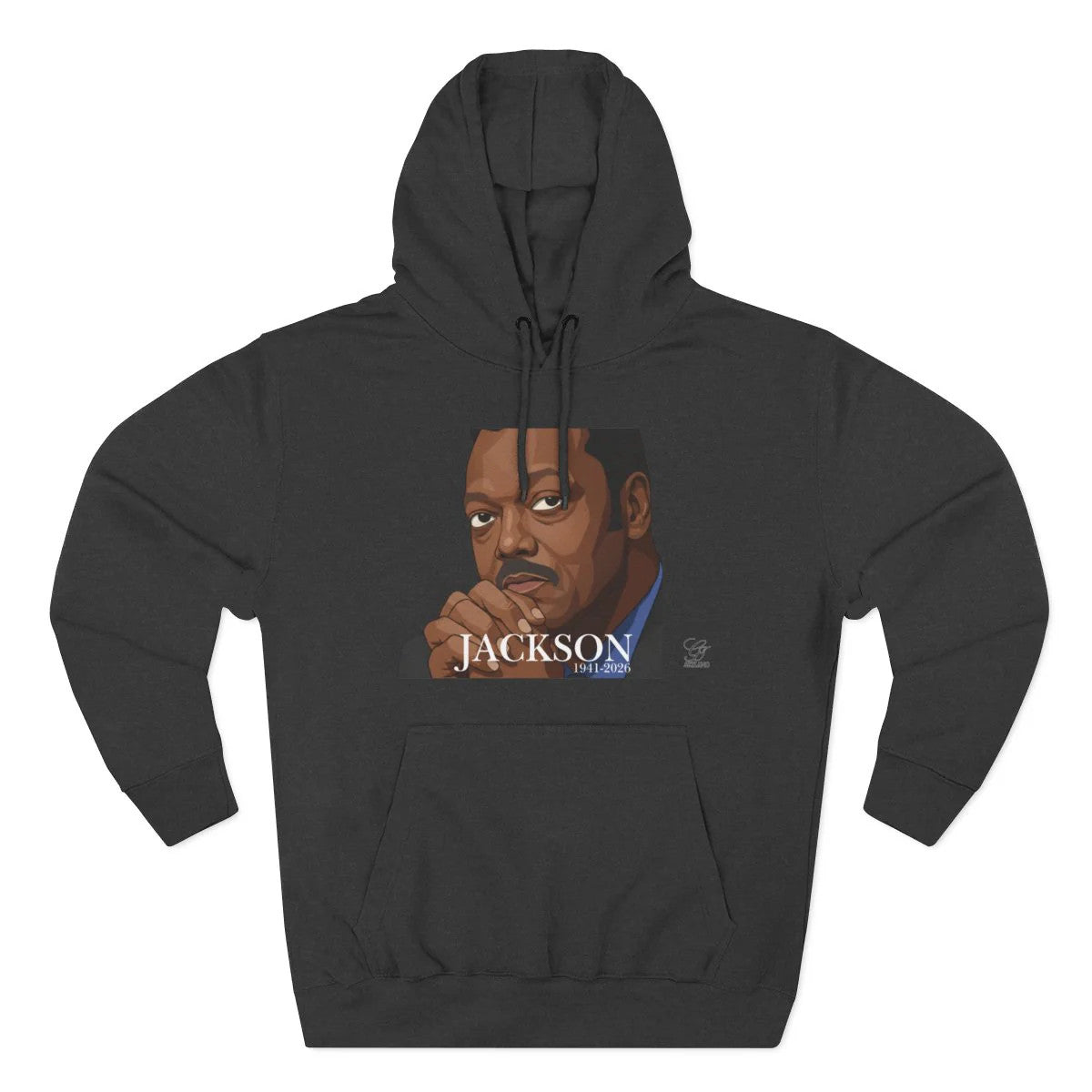 Jesse Jackson Urban Graffiti Art 1941-2026 Three-Panel Fleece Hoodie by GT