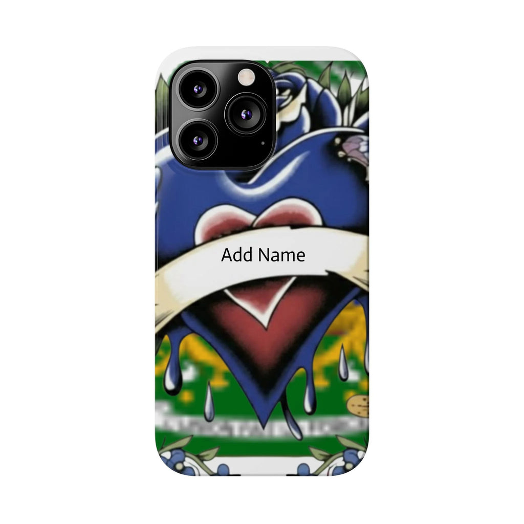 Blue Rose Garden Urban Styled Illustration Slim Phone Case | by GT Artland