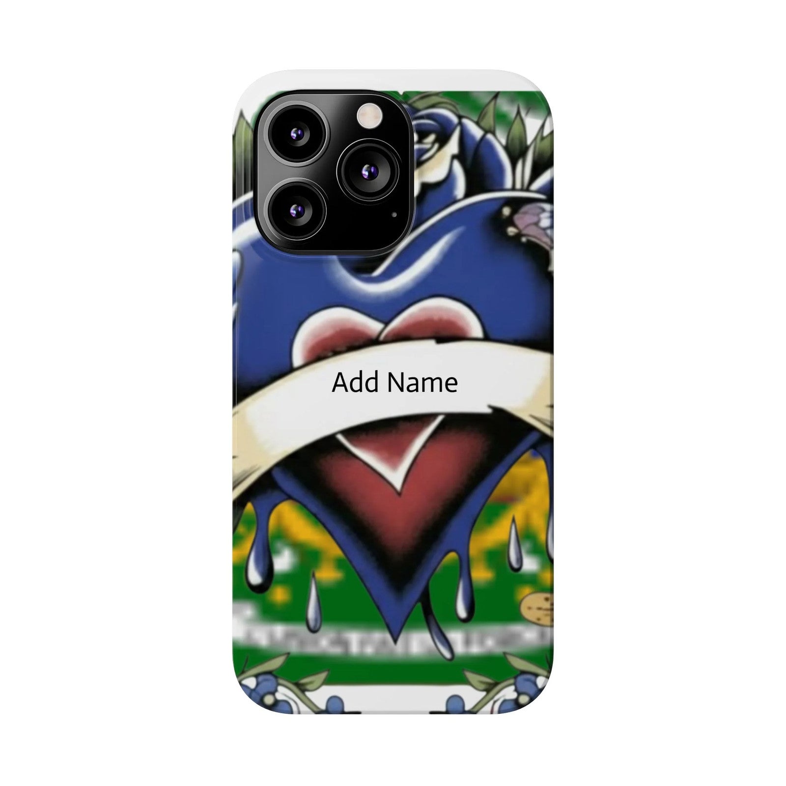 Blue Rose Garden Urban Styled Illustration Slim Phone Case | by GT Artland