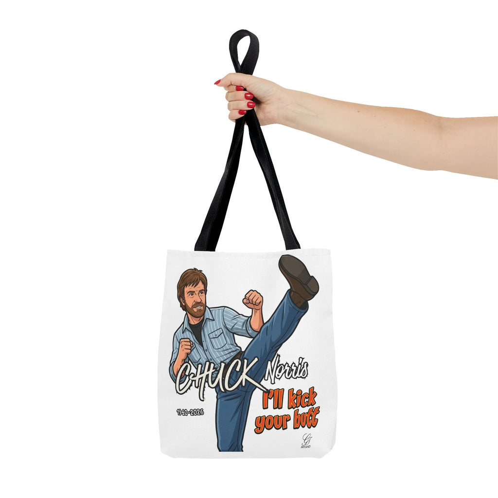 Chuck Norris I'll Kick Your Butt Tote Bag | Martial Arts Illustration by GT