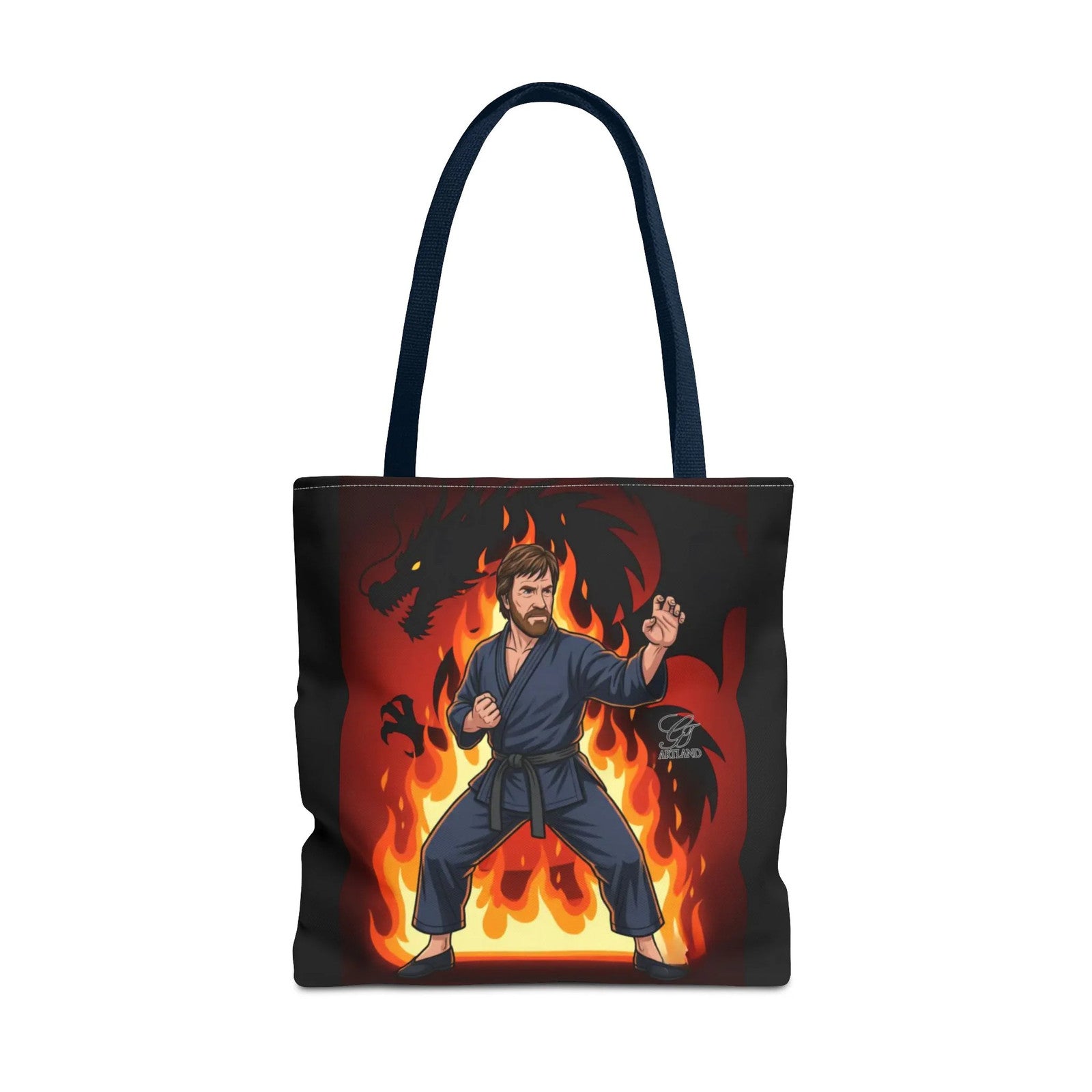 Flame Karate Fighter Chuck Norris Tote Bag | Martial Arts Fire Ninja