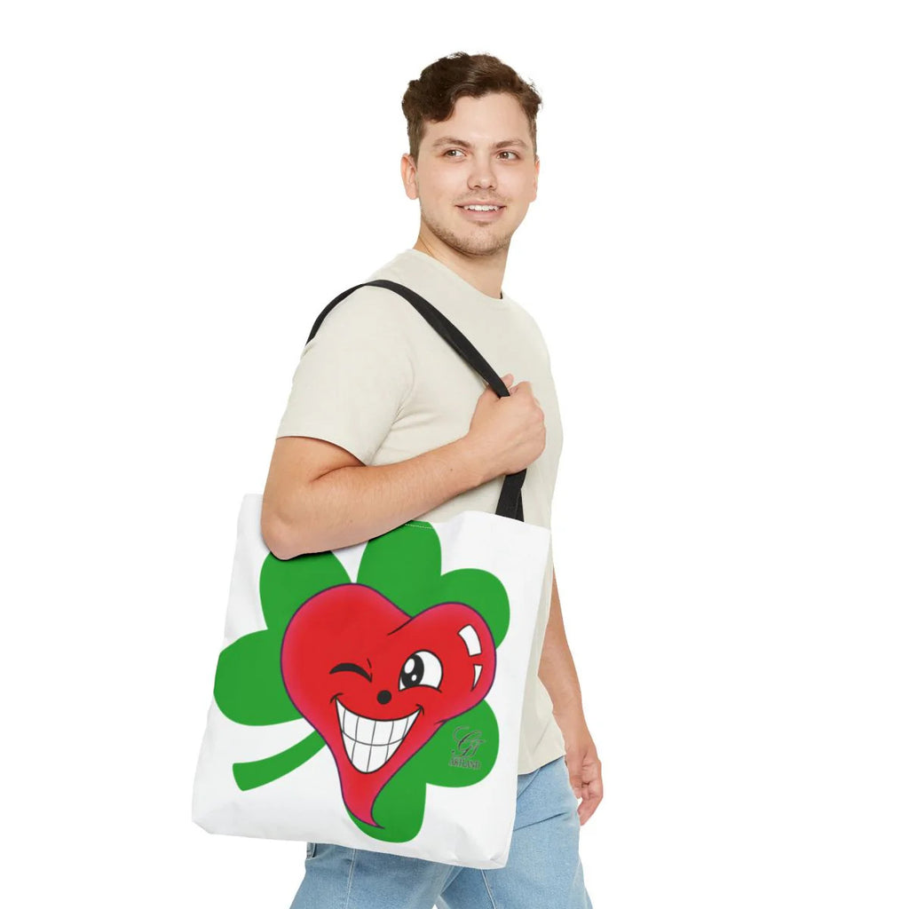 Shamrock "Lucky Art" Irish Designer Heart st patricks Tote Bag by GT Artland