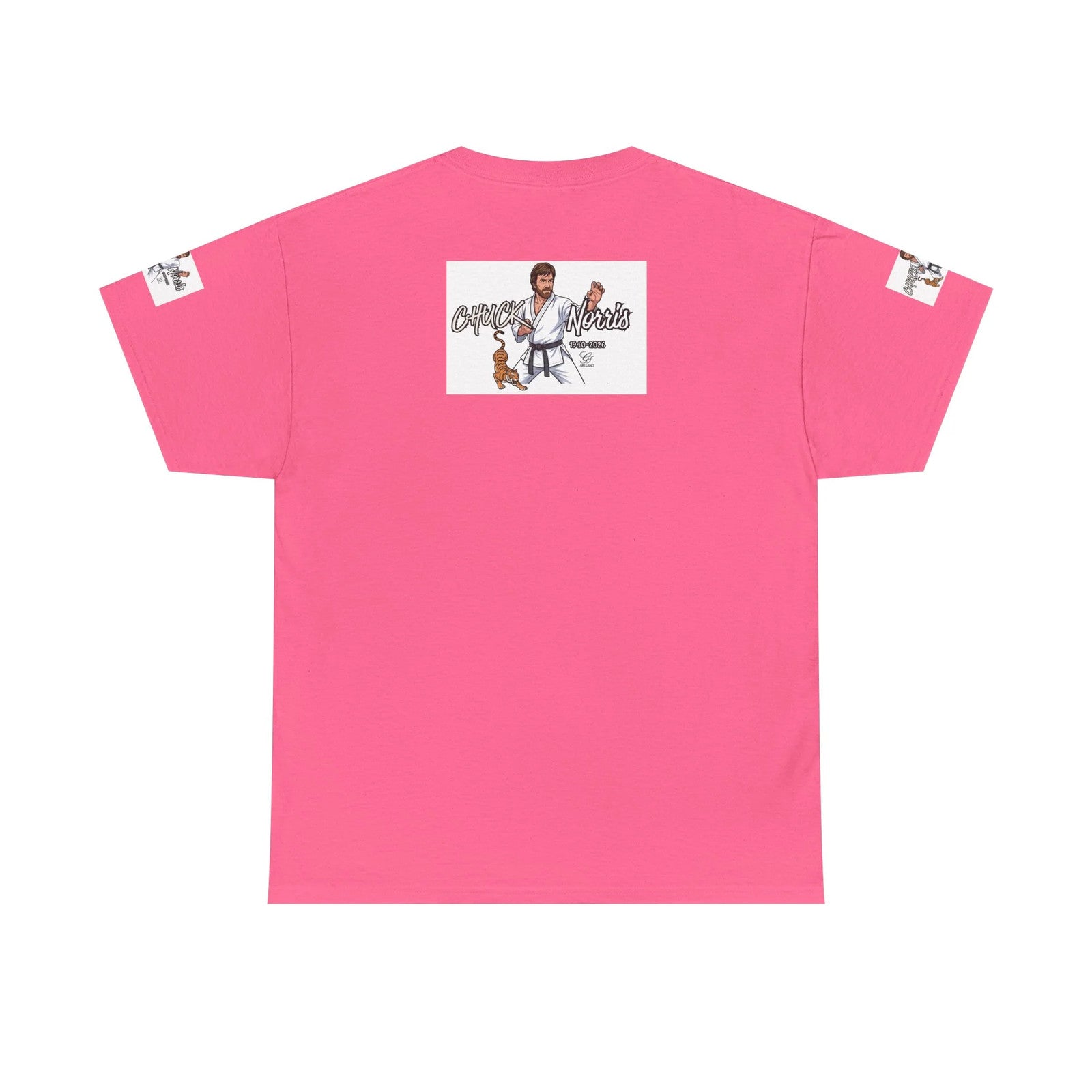 Chuck Norris Legend Martial Artist Cartoon with Tiger Tee | Retro Karate