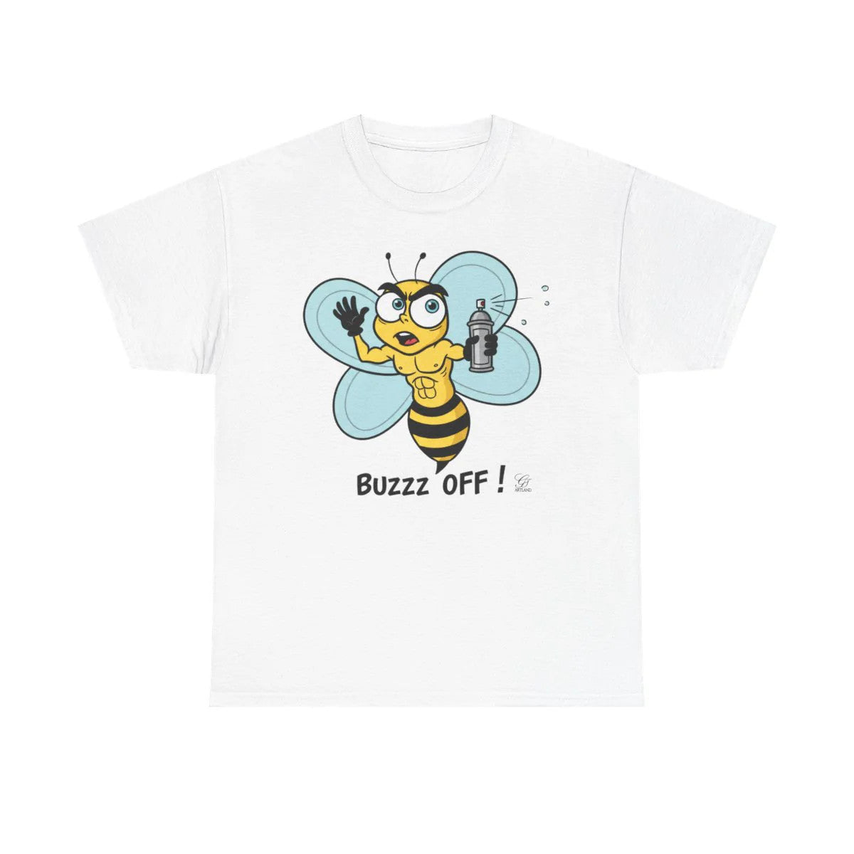 Buzz Off Bumble Bee Toon Unisex style Heavy Cotton Tee BY GT ARTLAND