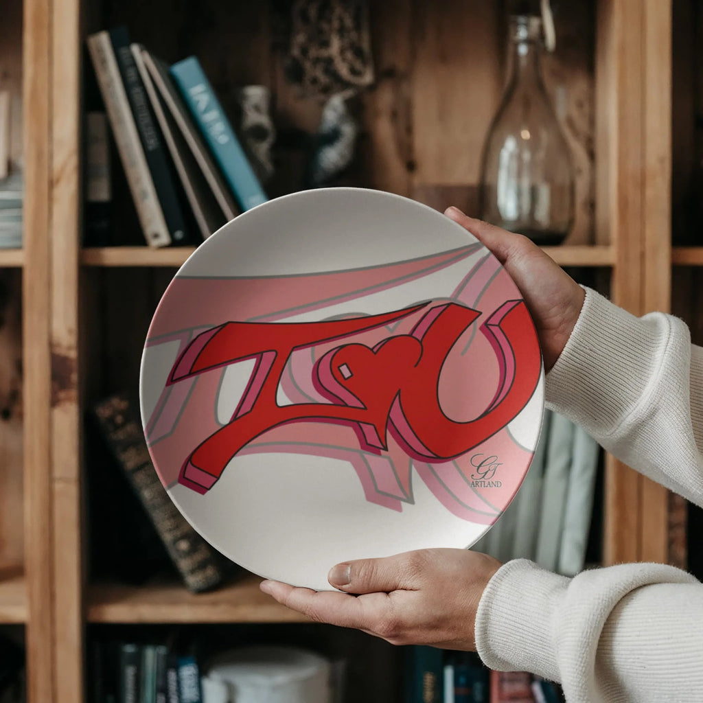 I Love You 3D Graffiti Graphic 10” Plate by GT Artland