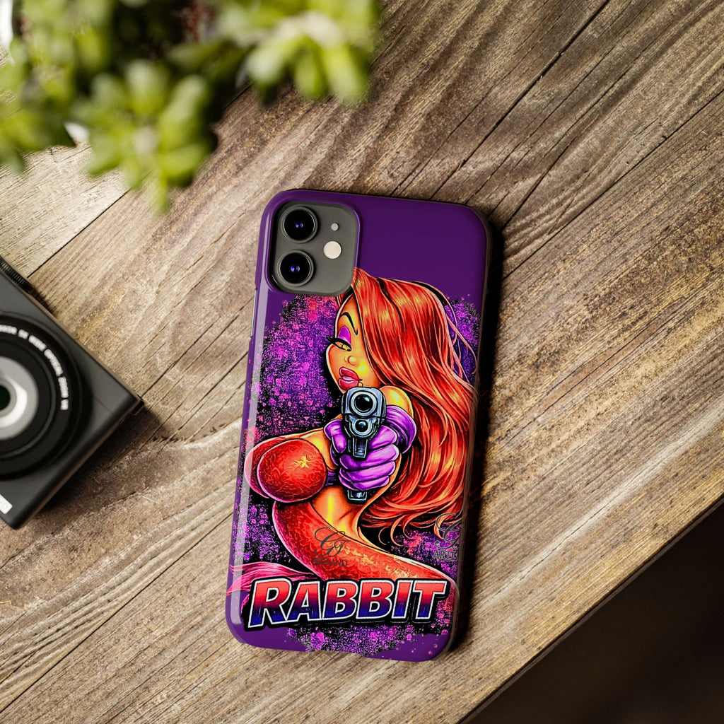 Pinup Rabbit Vixen Gun Girl Phone Case | Slim Phone Cases by GT Artland