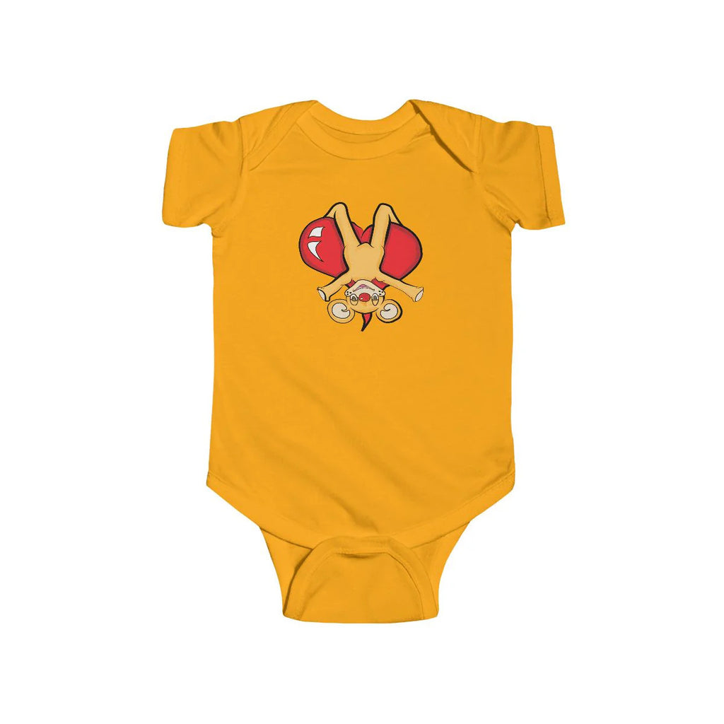 Cute Upside Down Droopy Bear Infant Fine Jersey Bodysuit by GT Artland