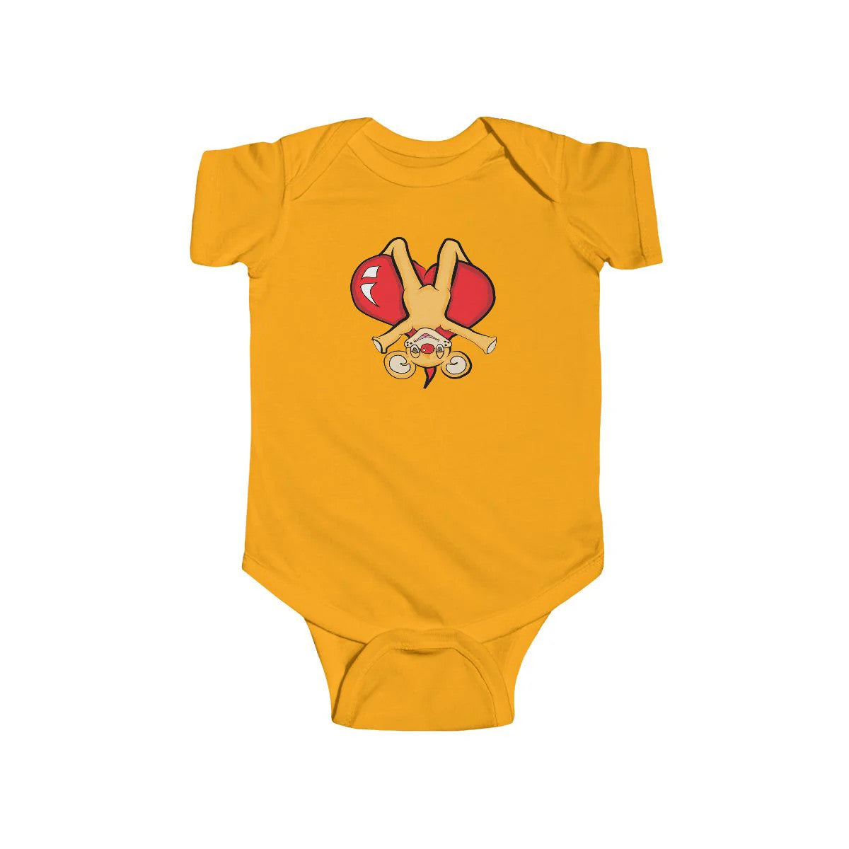 Cute Upside Down Droopy Bear Infant Fine Jersey Bodysuit by GT Artland