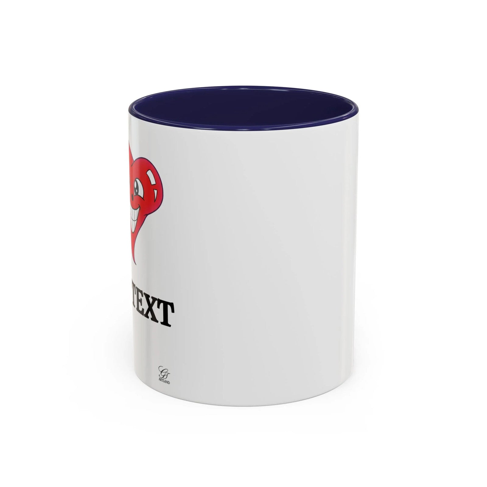 I ️ "Add Any Text" Happy Heart Classic Accent Coffee Mug (11, 15oz) by GT