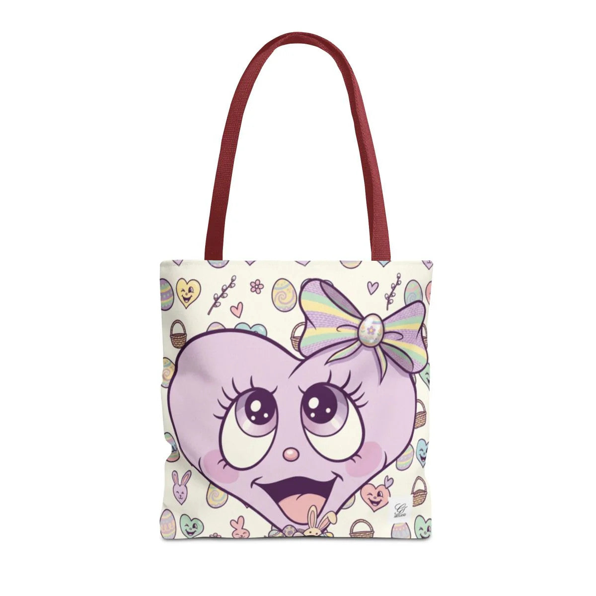 Easter Love Hunt Heart with Bow Designer Tote Bag by GT Artland