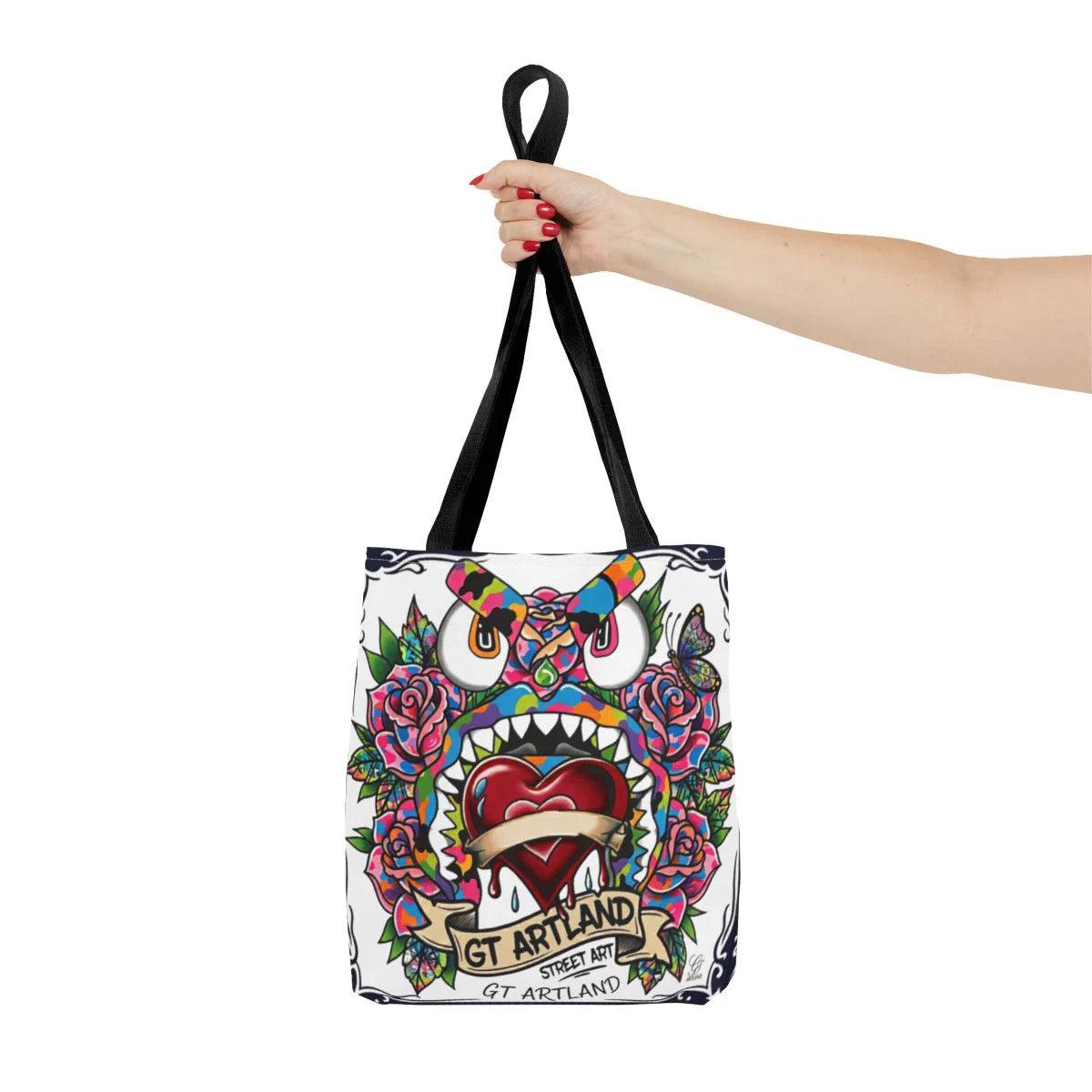 Colorful Gape Tattoo Monster Heart Tote Bag Designer Edition | All-Over Print