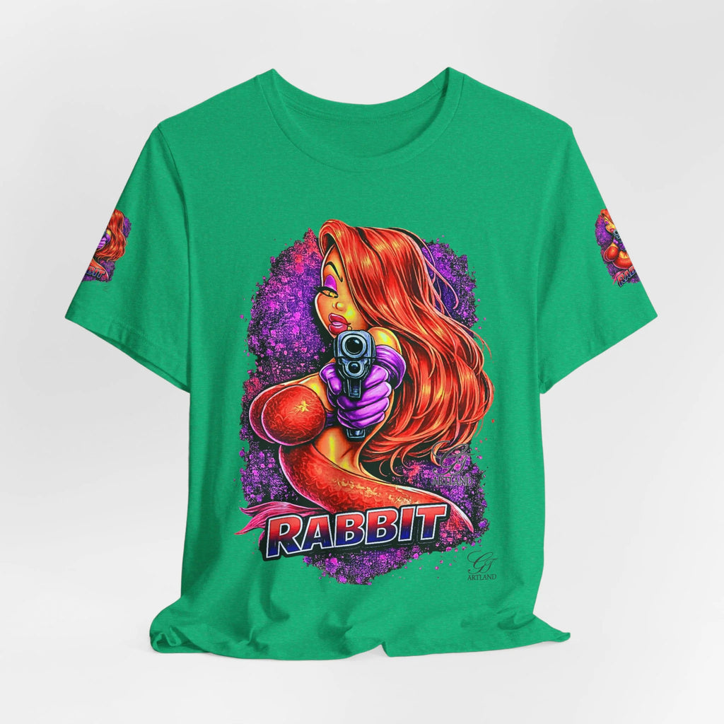 Rabbit Pinup Girl T-Shirt | Retro Comic Femme Fatale Graphic Tee by GT Artland