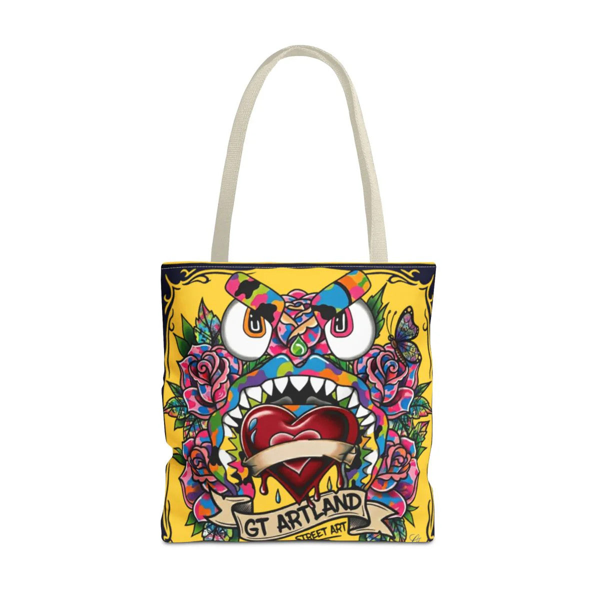 Colorful Gape Tattoo Monster Heart Tote Bag Designer Lucky Gold Edition |