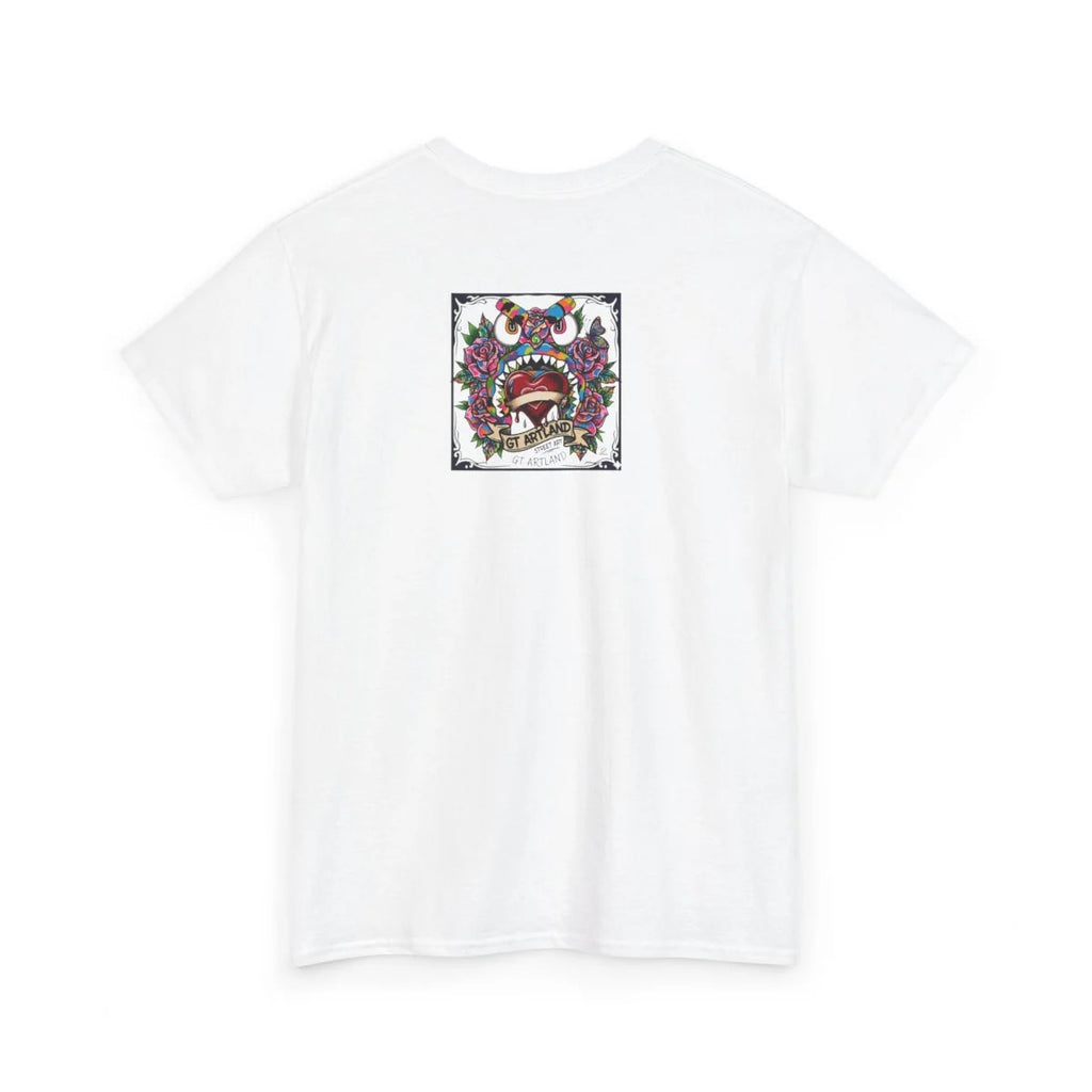 Gape Hearts and Roses Camo High Fashion Designer Unisex Heavy Cotton Tee BY GT