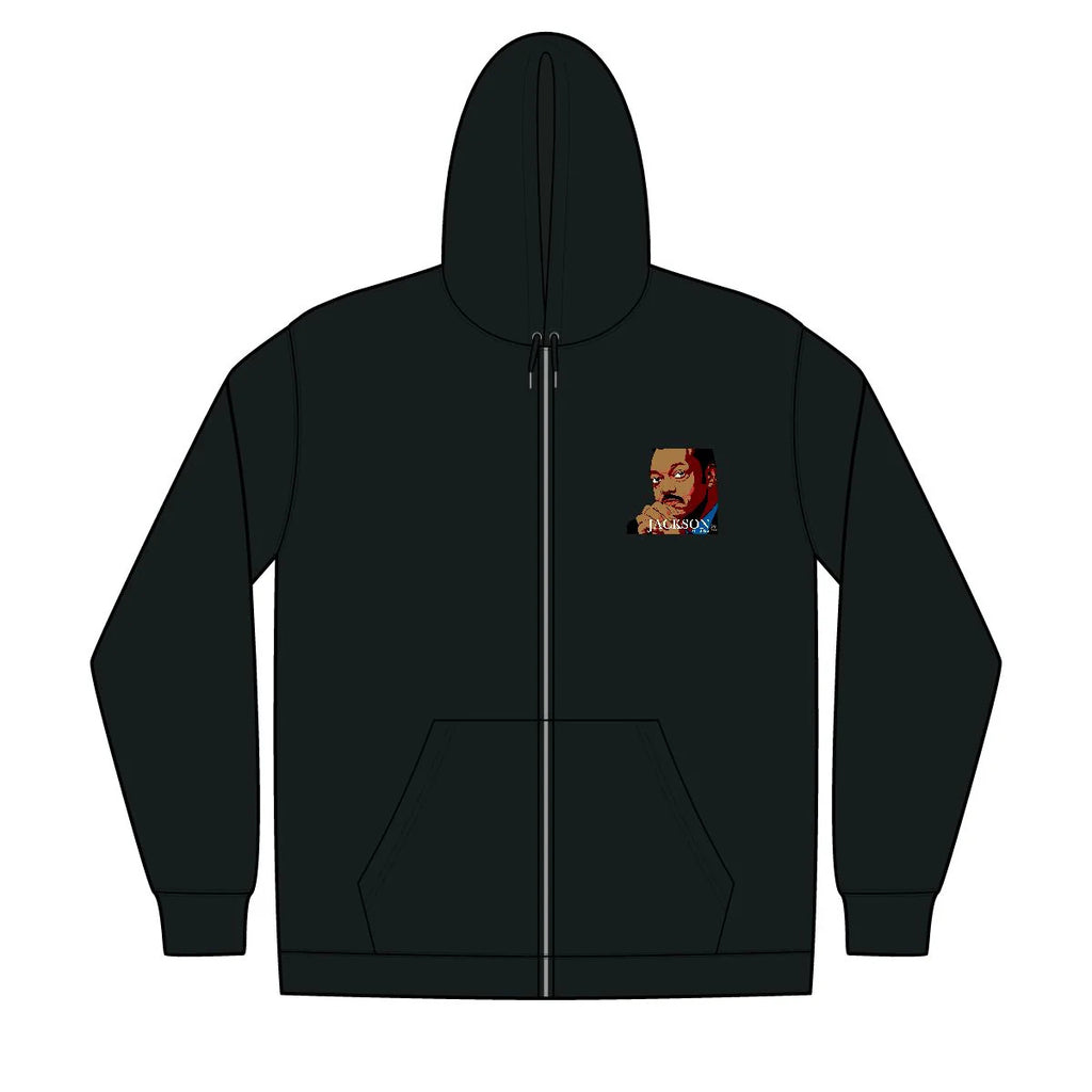 Jesse Jackson Urban Unisex Full-Zip Hooded Sweatshirt by GT Artland