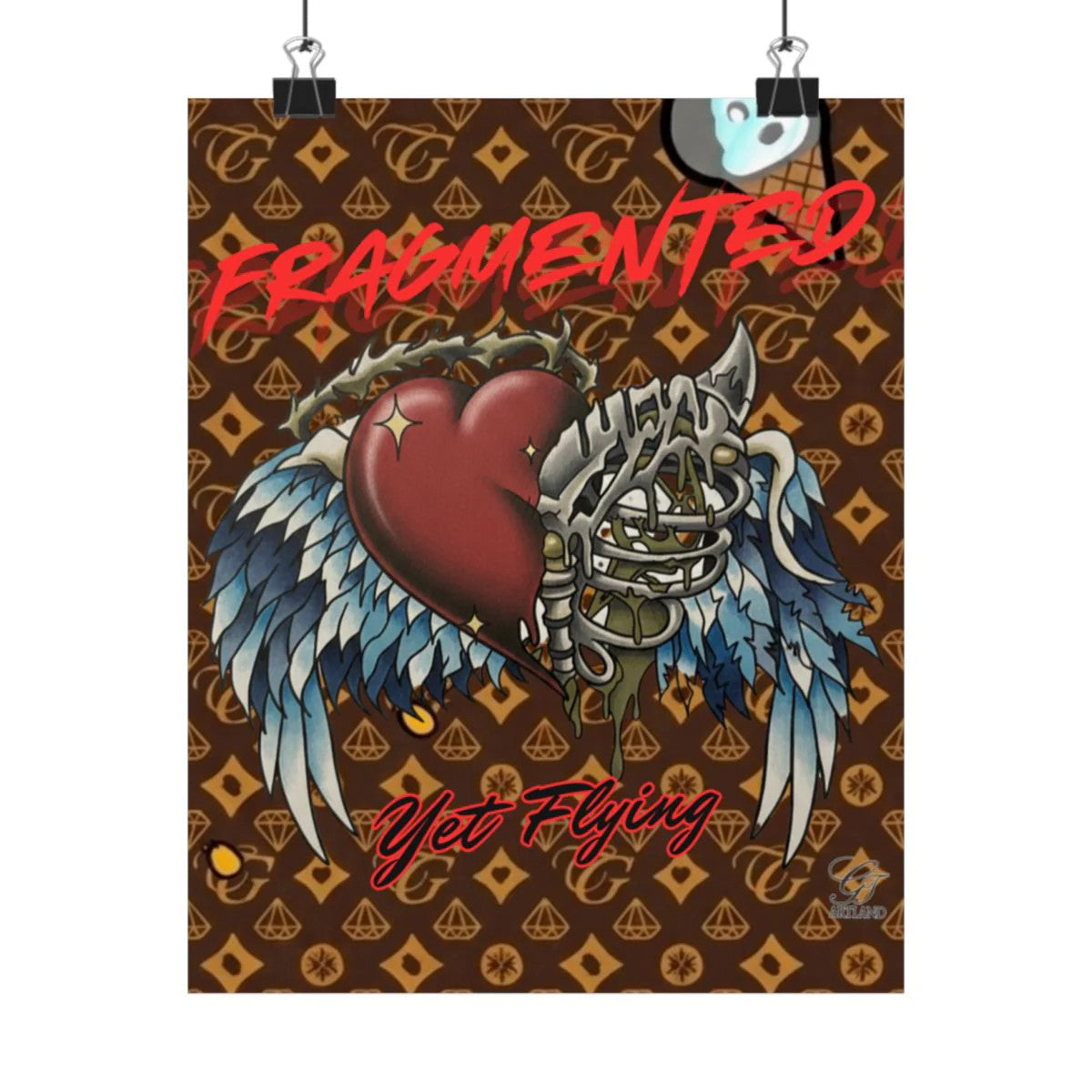 Fragmented Yet Flying High Fashion Graffiti Designer Matte Vertical Posters by