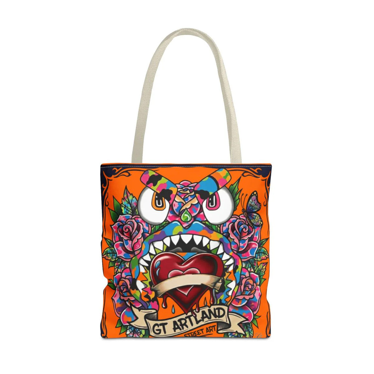 Colorful Gape Tattoo Monster Heart Tote Bag Designer Pumpkin Edition | All-Over