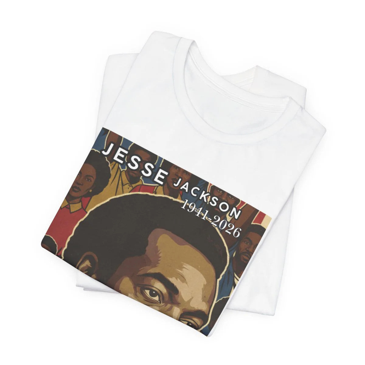 Historical Jesse Jackson Legacy Tribute with Top Title 1941-2026 Afro Style