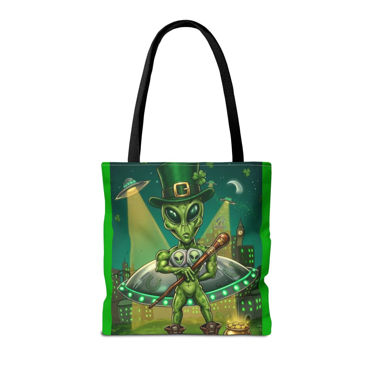 "Lucky Art" Urban Shamrock Designer Alien UFO Graffiti St. Patrick Theme