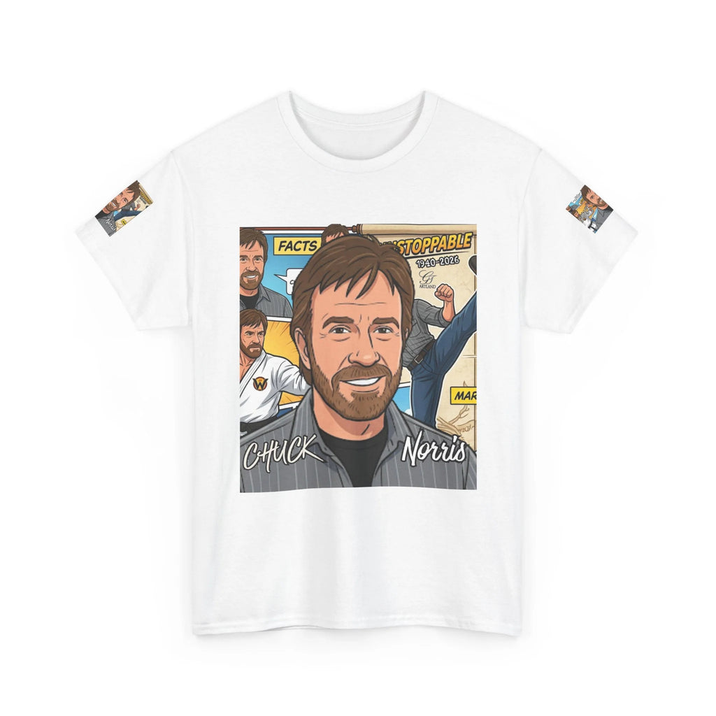 Chuck Norris Legacy Retro Martial Artist Portrait T-Shirt | Comic Style