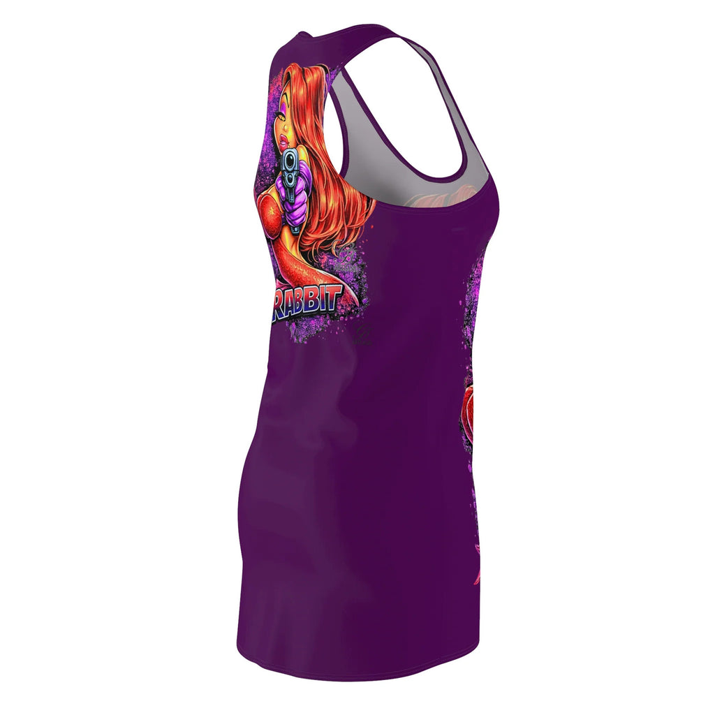 Rabbit Vixen Redhead with Gun Racerback Dress | Rabbit Graphic, Purple by GT