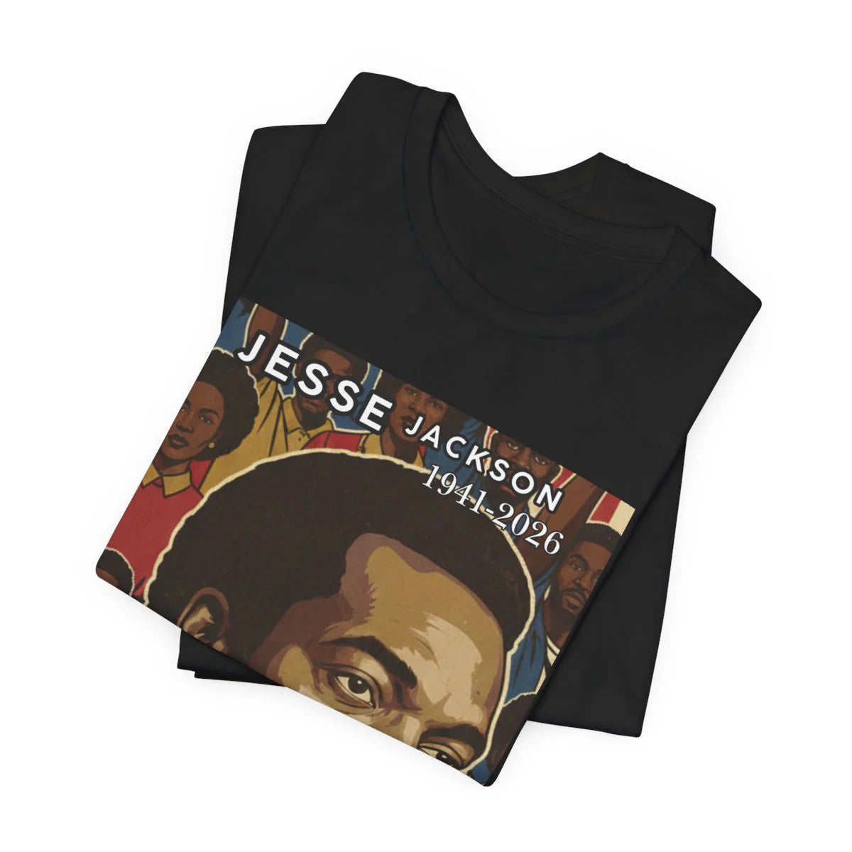 Historical Jesse Jackson Legacy Tribute with Top Title 1941-2026 Afro Style