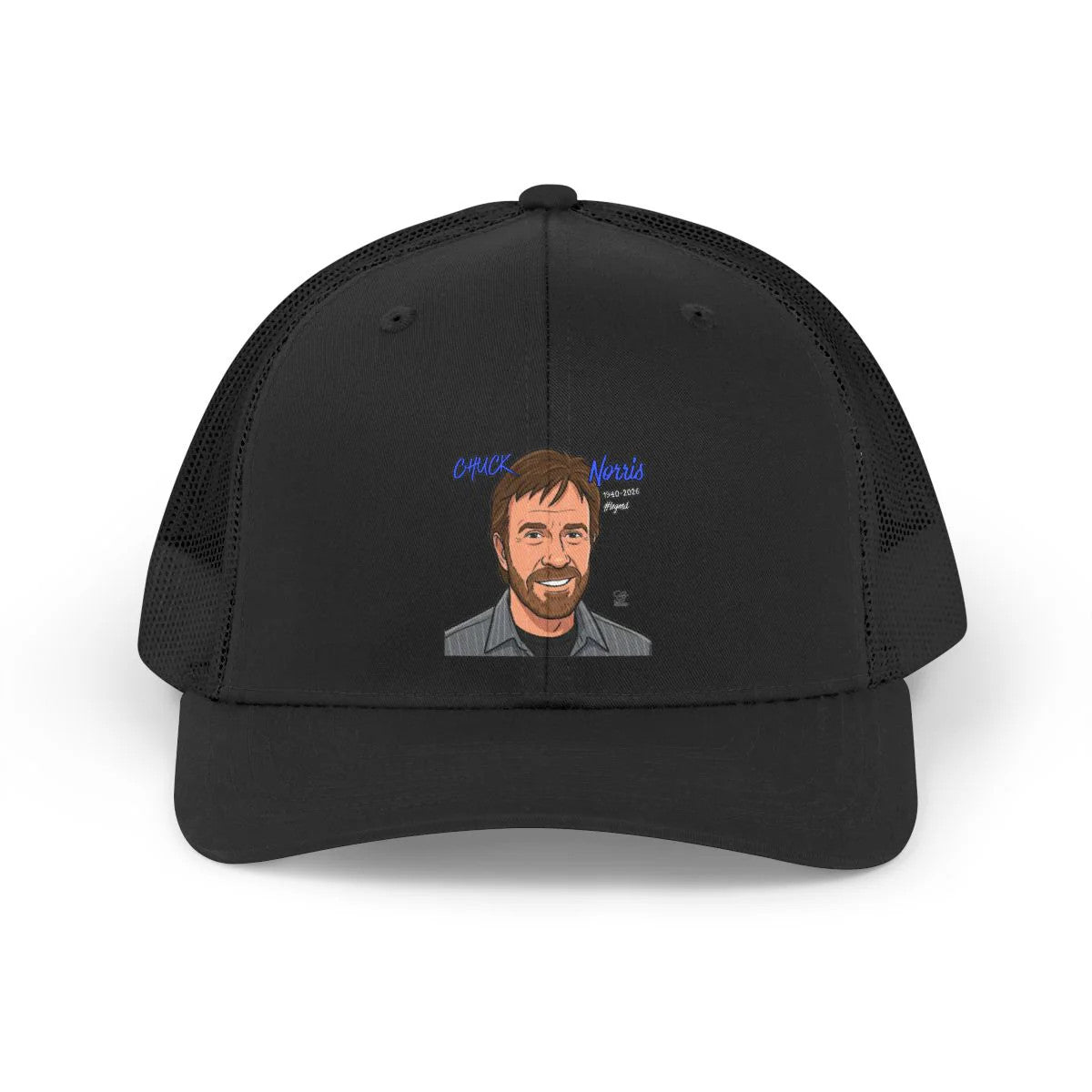 Chuck Norris Toon Designer Trucker Retro Hat by GT Artland