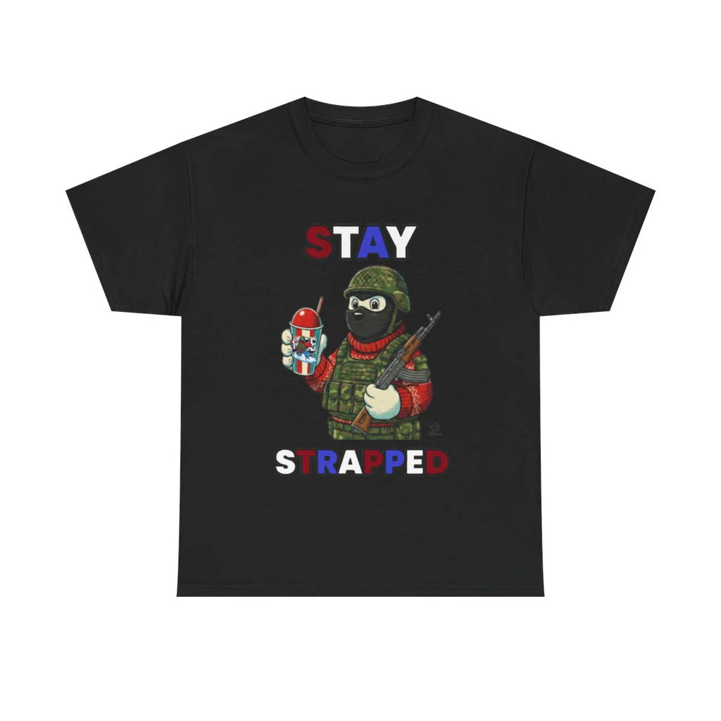 STAY STRAPPED USA ICE Military Bear Unisex Heavy Cotton Tee BY GT ARTLAND