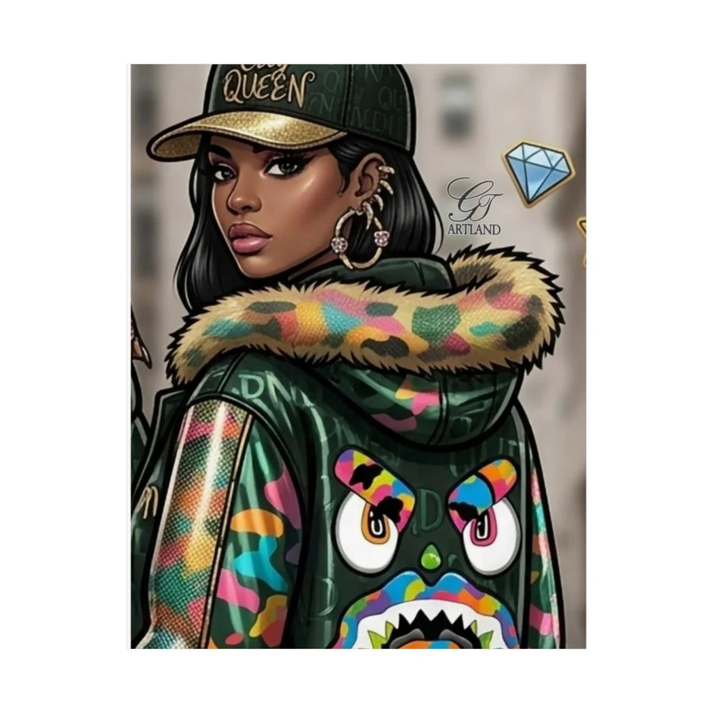 Ebony Queen High Fashion Lavish Matte Vertical Posters by GT Artland