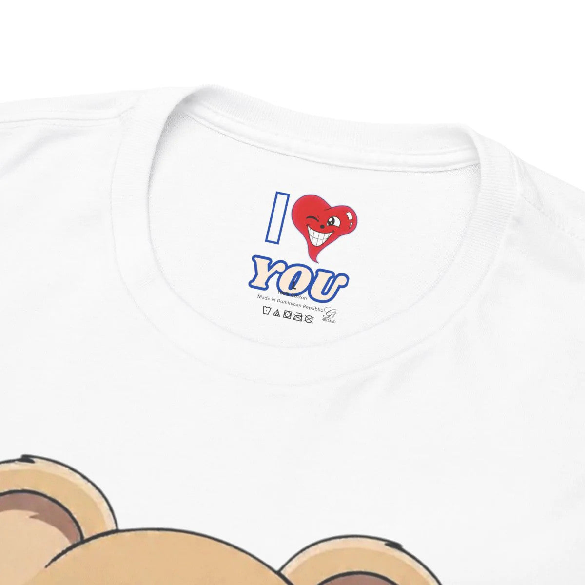 Cute Teddy Bear in Black Unisex Heavy Cotton Tee by GT Artland