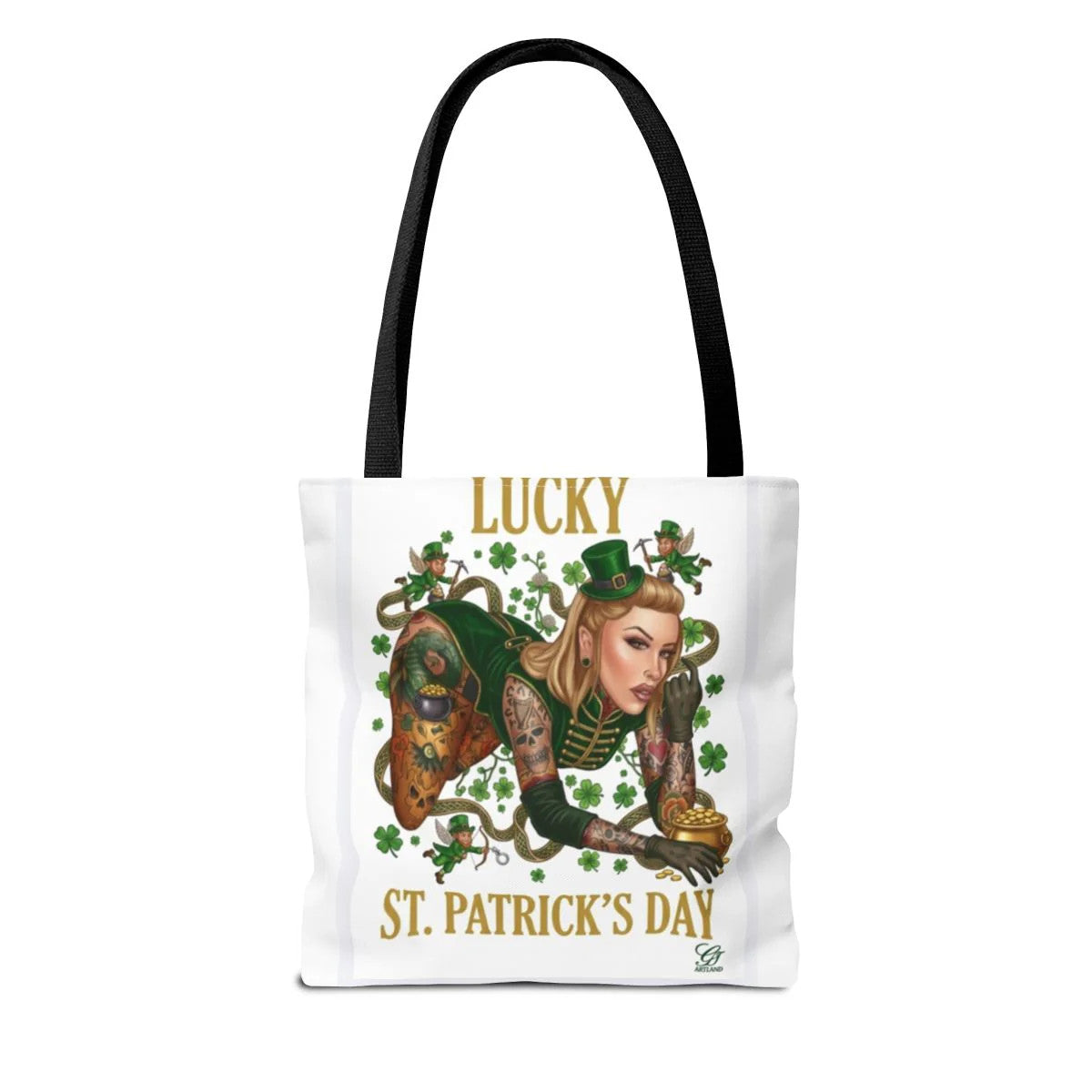 "Lucky" St Patrick's Day Tattoo Hot Sexy Vixen Designer Tote Bag by GT Artland