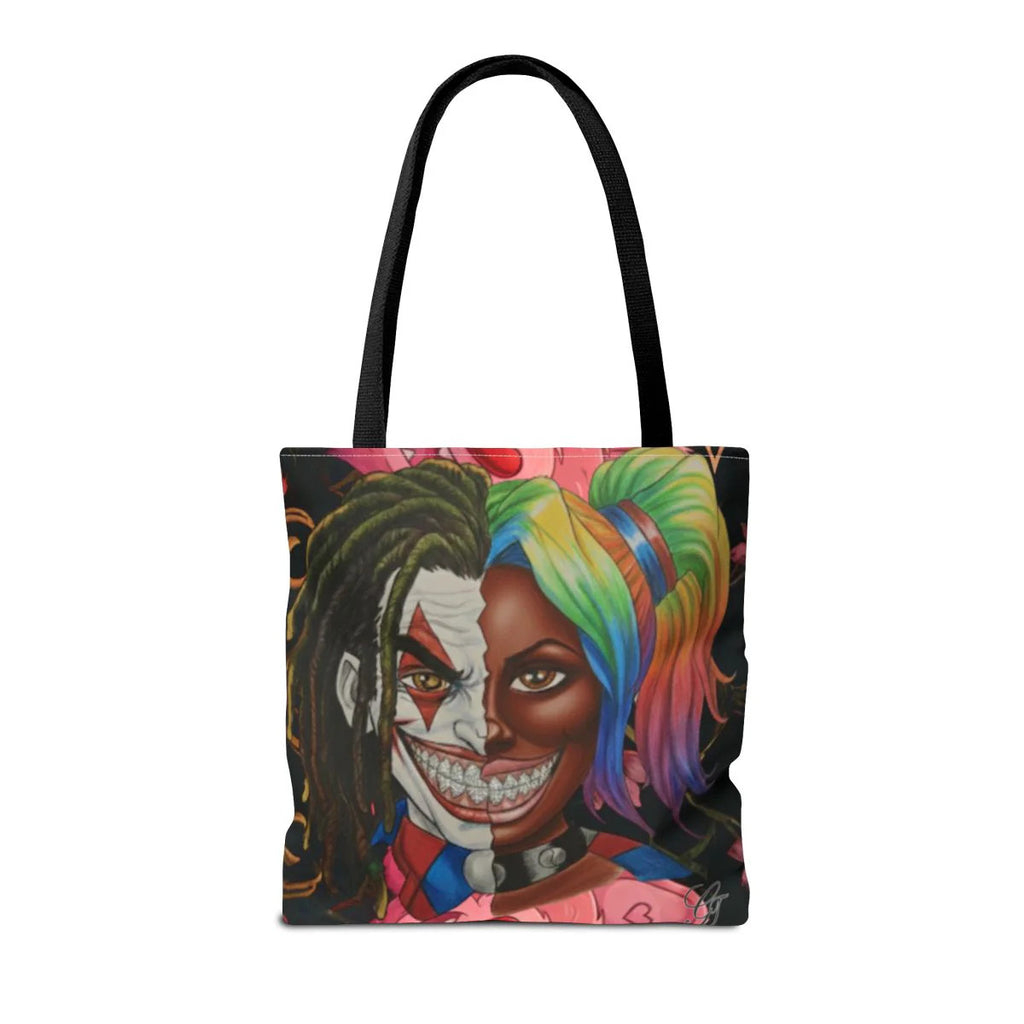 Crazy Love Clown and Vixen Half Face Designer HD Tote Bag Designer | All-Over