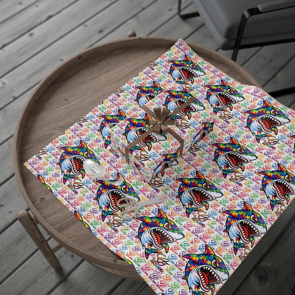 Colorful Designer Rainbow Killa Shark GT Pop Art Wrapping Paper | Patterned