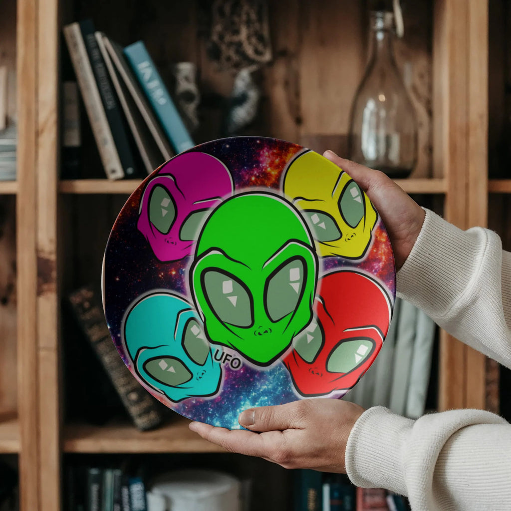 UFO Alien Rainbow Mesh 10” Plate by GT Artland