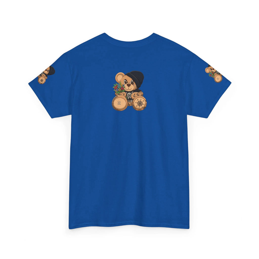 Teddy Bear with Beanie and Compass Tee | Floral Bouquet Graphic by GT Artland