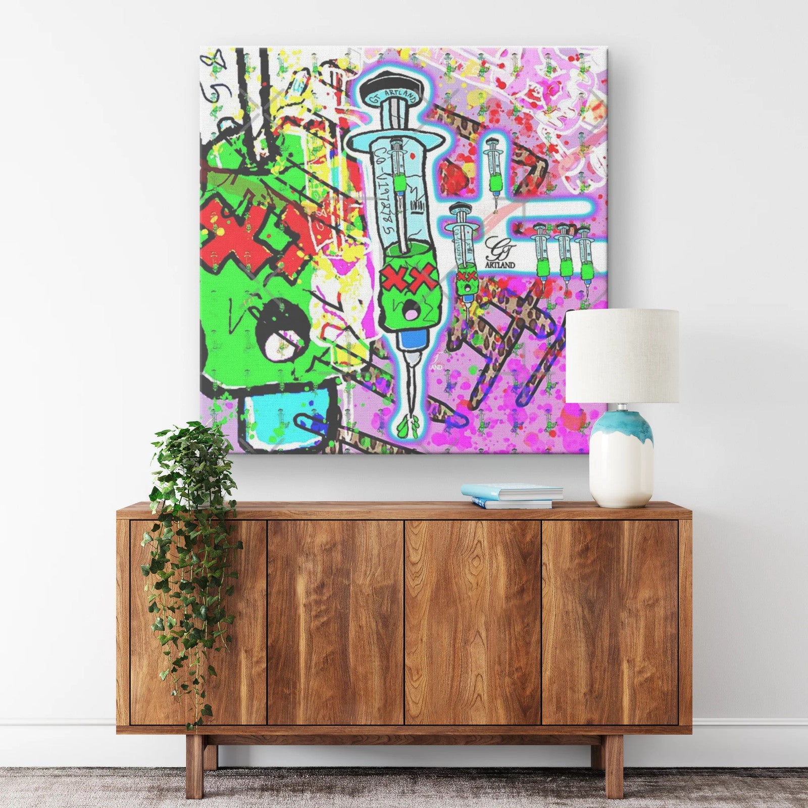 Corona Needle Dead Crack Square Canvas Wrap by GT Artland