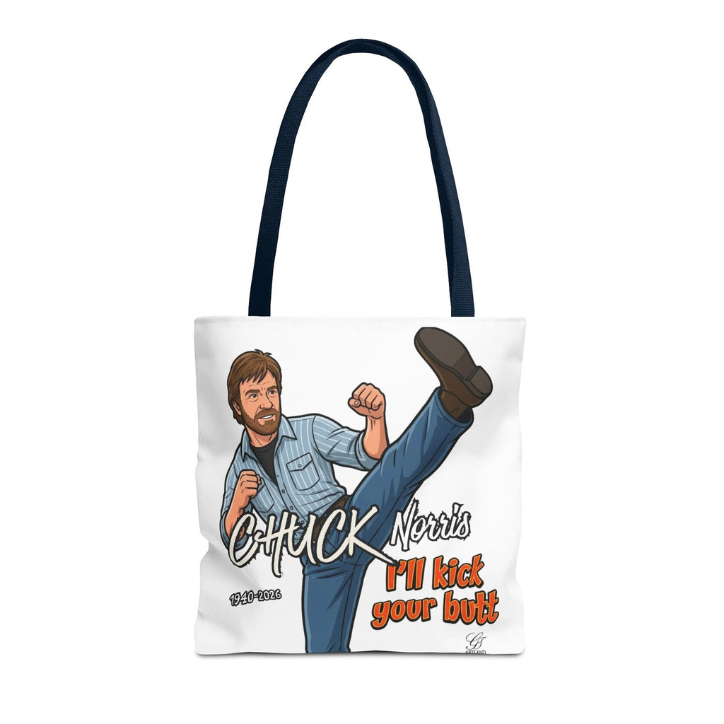 Chuck Norris I'll Kick Your Butt Tote Bag | Martial Arts Illustration by GT