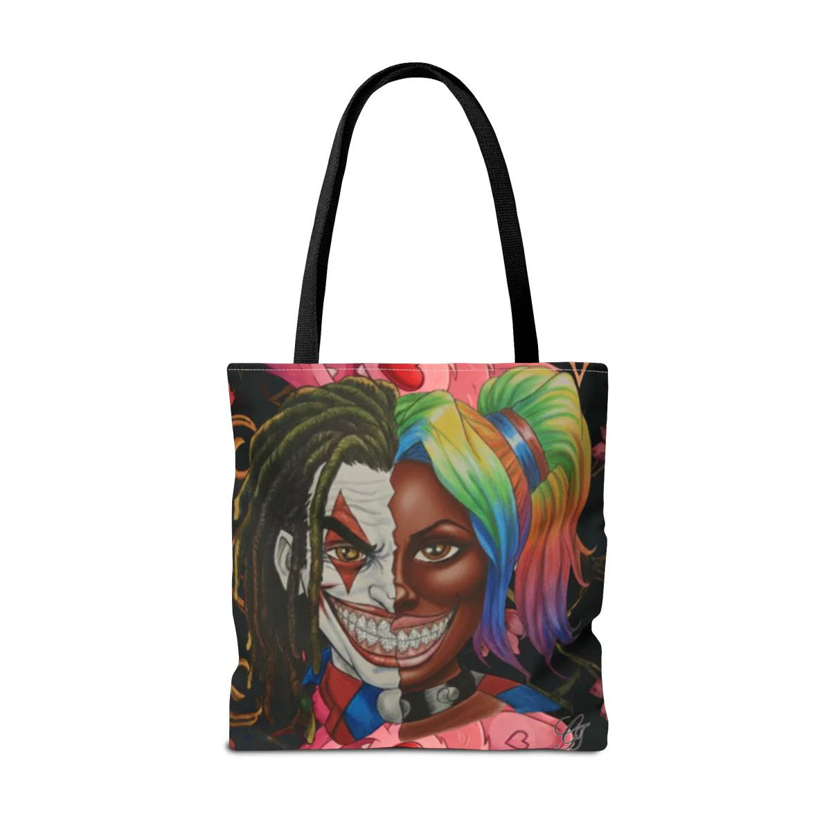 Crazy Love Clown and Vixen Half Face Designer HD Tote Bag Designer | All-Over