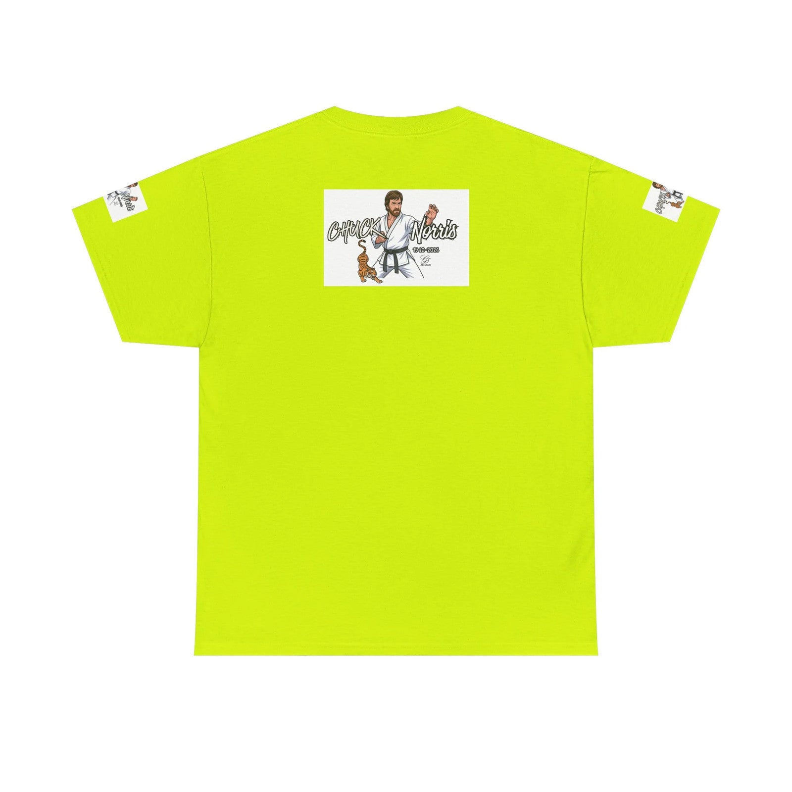 Chuck Norris Legend Martial Artist Cartoon with Tiger Tee | Retro Karate
