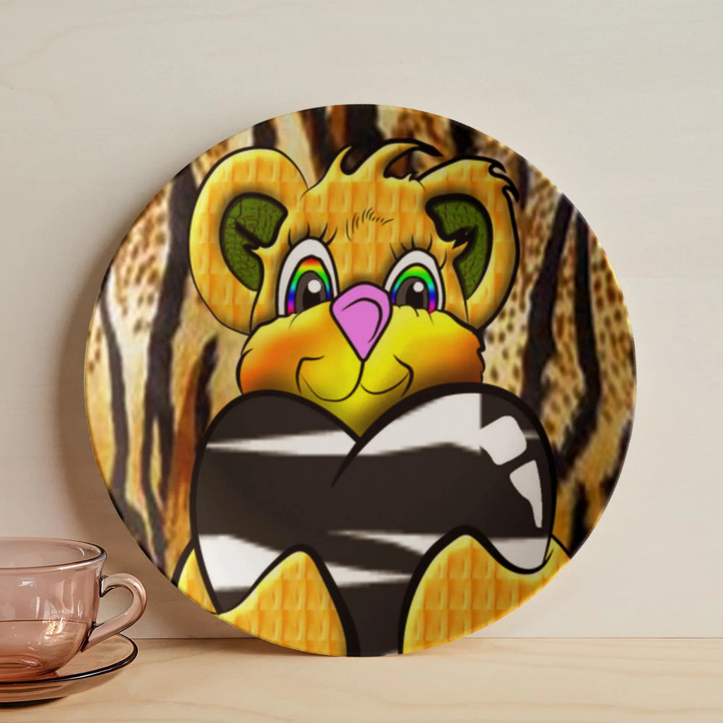 Teddy Bear Holding Heart Animal Edition 10” Plate by GT Artland