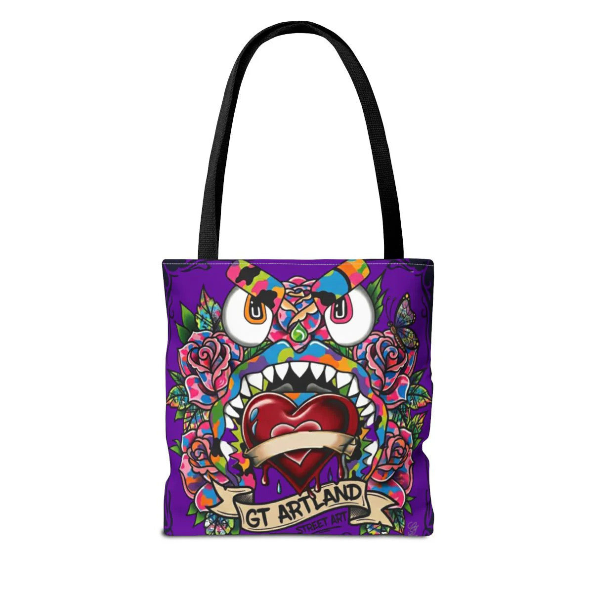 Colorful Gape Tattoo Monster Heart Tote Bag Designer Purple Haze Edition |