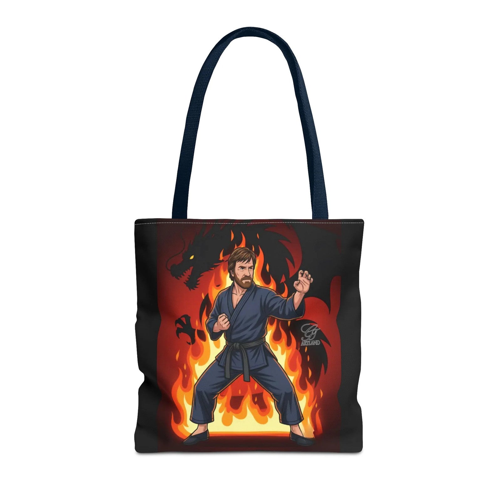 Flame Karate Fighter Chuck Norris Tote Bag | Martial Arts Fire Ninja