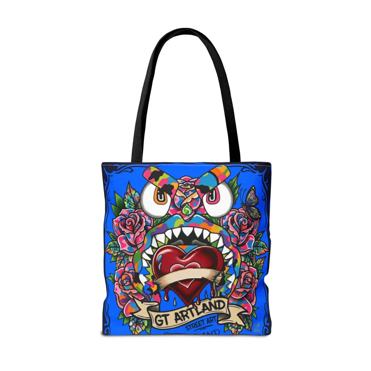 Colorful Gape Tattoo Monster Heart Tote Bag Designer sky blue Edition |