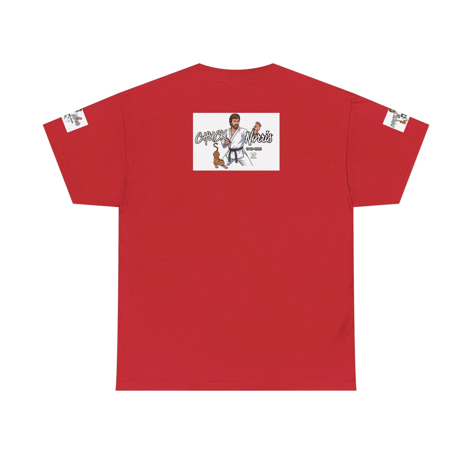 Chuck Norris Legend Martial Artist Cartoon with Tiger Tee | Retro Karate